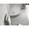 Mexen Flow+ semi-circular asymmetrical right shower tray 90 x 80 cm, white gloss - 46Q108090RH