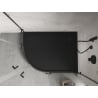 Mexen Flow+ asymmetrical right semi-circular shower tray 90 x 80 cm, black matte - 46Q708090RH