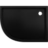 Mexen Flow+ asymmetrical right semi-circular shower tray 90 x 80 cm, black matte - 46Q708090RH