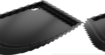 Mexen Flow+ asymmetric semircircular left-hand shower tray 100 x 80 cm, black matte - 46Q708010LH