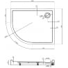 Mexen Flow+ semicircular asymmetric right shower tray 100 x 80 cm, white gloss - 46Q108010RH
