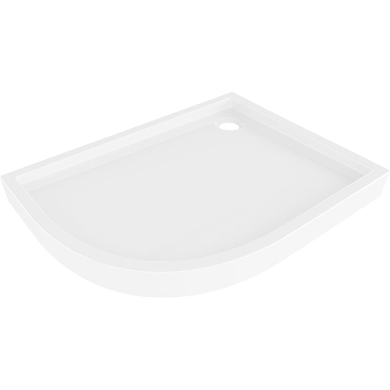 Mexen Flow+ semicircular asymmetric right shower tray 100 x 80 cm, white gloss - 46Q108010RH