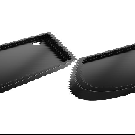 Mexen Flow+ asymmetrical right semi-circular shower tray 100 x 80 cm, black matte - 46Q708010RH