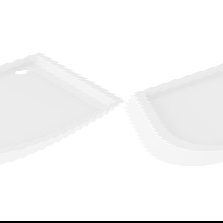 Mexen Flow+ asymmetric left semi-circular shower tray 100 x 90 cm, white gloss - 46Q109010LH