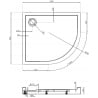 Mexen Flow+ semi-circular asymmetrical left shower tray 100 x 90 cm, black matte - 46Q709010LH