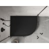 Mexen Flow+ semi-circular asymmetrical left shower tray 100 x 90 cm, black matte - 46Q709010LH