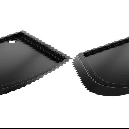 Mexen Flow+ semi-circular asymmetrical left shower tray 100 x 90 cm, black matte - 46Q709010LH