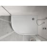 Mexen Flow+ semi-circular asymmetrical right shower tray 100 x 90 cm, white gloss - 46Q109010RH