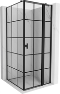 Mexen Mist T right-hinged shower cabin 100 x 100 cm, black grid, black - 8A4T-100-100-70-77-P