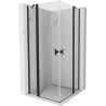 Mexen Mist Duo 70 x 70 cm, Transparent, Black Hinged Shower Enclosure - 8A4-070-070-70-00