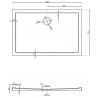 Mexen Flow rectangular slim tray 100 x 70 cm, white gloss - 46R107010