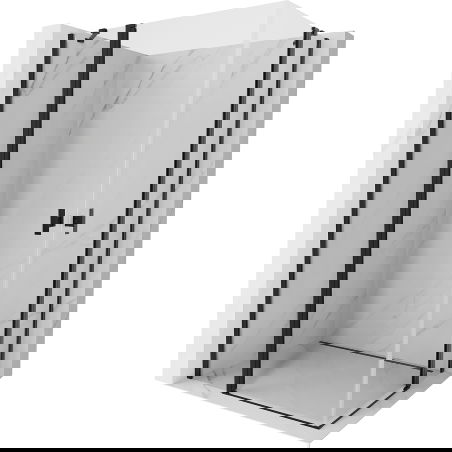 Mexen Mist Duo 110 x 80 cm Pivot Shower Enclosure, Transparent, Black - 8A4-110-080-70-00