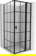Mexen Mist T right-hinged shower enclosure 120 x 120 cm, black grid, black - 8A4T-120-120-70-77-P