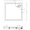 Mexen Flow+ square shower tray 100 x 100 cm, white gloss - 46S101010H