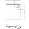 Mexen Flow+ square shower tray 80 x 80 cm, white gloss - 46S108080H