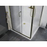 Mexen Apia sliding shower cabin 90 x 90 cm, transparent, gold + Flat shower tray, white - 840-090-090-50-00-4010G