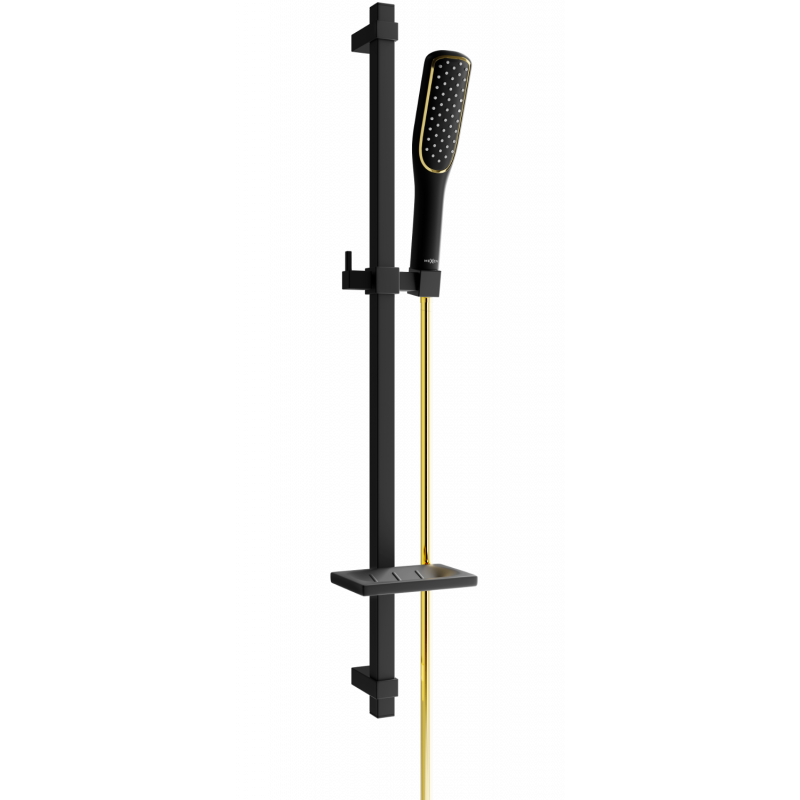 Mexen DQ49 sliding shower set, Black/Gold - 785494581-57