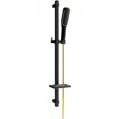 Mexen DQ49 sliding shower set, Black/Gold - 785494581-57