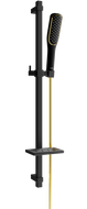 Mexen DQ49 sliding shower set, Black/Gold - 785494581-57