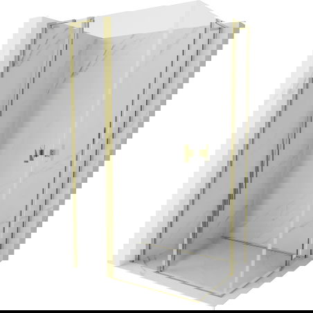 Mexen Mist L Duo shower enclosure hinged 120 x 100 cm, transparent, gold - 8A4L-120-100-50-00