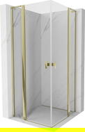 Mexen Mist L Duo 120 x 120 cm Hinged Shower Enclosure, Transparent, Gold - 8A4L-120-120-50-00