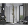 Mexen Apia sliding shower cabin 100 x 100 cm, transparent, gold + Flat tray, white - 840-100-100-50-00-4010G