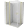 Mexen Mist L Duo Hinged Shower Enclosure 110 x 90 cm, Transparent, Brushed Gold - 8A4L-110-090-55-00