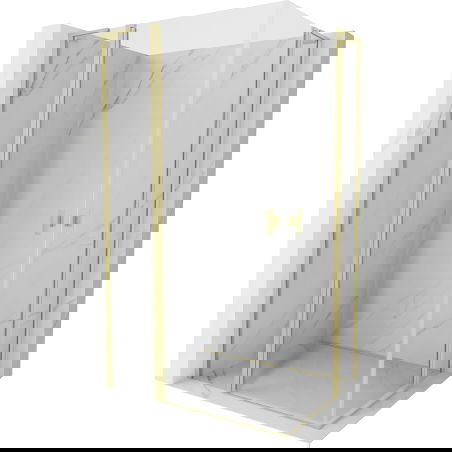 Mexen Mist L Duo hinged shower cabin 115 x 100 cm, transparent, brushed gold - 8A4L-115-100-55-00