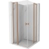 Mexen Mist L Duo hinged shower enclosure 90 x 90 cm, transparent, brushed copper - 8A4L-090-090-65-00