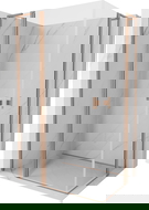 Mexen Mist L Duo Hinged Shower Enclosure 110 x 100 cm, Transparent, Brushed Copper - 8A4L-110-100-65-00