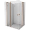 Mexen Mist L Duo 115 x 100 cm Hinged Shower Enclosure, Transparent, Brushed Copper - 8A4L-115-100-65-00