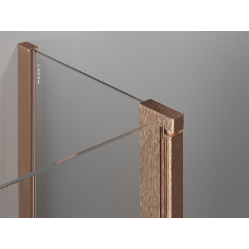 Mexen Mist L Duo hinged shower enclosure 115 x 110 cm, transparent, brushed copper - 8A4L-115-110-65-00