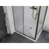Mexen Apia sliding shower cabin 110 x 90 cm, transparent, gold + Flat tray, white - 840-110-090-50-00-4010G