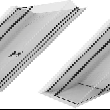 Mexen Mist L Duo Folding Shower Enclosure 105 x 100 cm, Transparent, Black - 8A4L-105-100-70-00