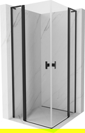 Mexen Mist L Duo Hinged Shower Enclosure 105 x 105 cm, Transparent, Black - 8A4L-105-105-70-00