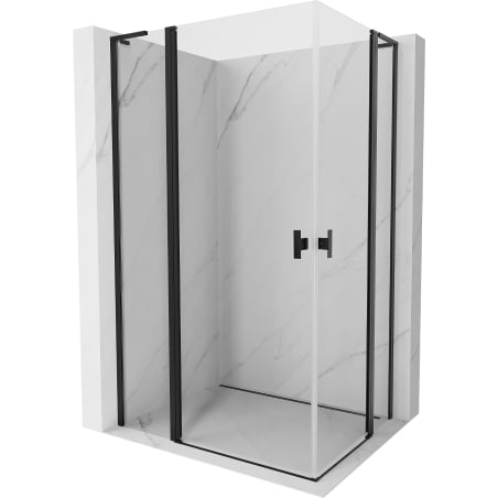Mexen Mist L Duo hinged shower enclosure 115 x 110 cm, transparent, black - 8A4L-115-110-70-00