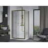 Mexen Apia sliding shower cabin 120 x 70 cm, transparent, gold + Flat shower tray, white - 840-120-070-50-00-4010G