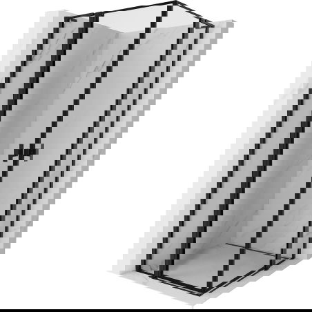 Mexen Mist L Duo Hinged Shower Enclosure 100 x 100 cm, Black Frame, Black - 8A4L-100L-100P-70-70