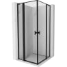 Mexen Mist L Duo hinged shower cabin 100 x 100 cm, black frame, black - 8A4L-100L-100P-70-70