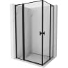 Mexen Mist L Duo 120 x 100 cm Hinged Shower Cabin, Black Frame, Black - 8A4L-120L-100P-70-70