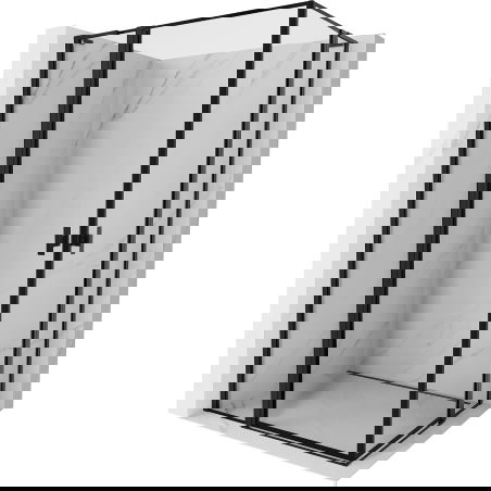 Mexen Mist L Duo swing shower enclosure 115 x 105 cm, black frame, black - 8A4L-115L-105P-70-70