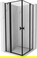 Mexen Mist Duo hinged shower enclosure 105 x 105 cm, black frame, black - 8A4-105L-105P-70-70