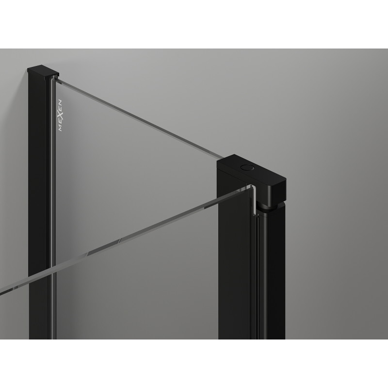 Mexen Mist L Duo shower enclosure swing 95 x 95 cm, black grid, black - 8A4L-095L-095P-70-77