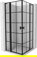 Mexen Mist L Duo 95 x 95 cm, black grid, black - 8A4L-095L-095P-70-77 shower enclosure with hinged door