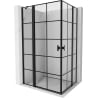 Mexen Mist Duo Hinged Shower Enclosure 105 x 75 cm, Black Grid, Black - 8A4-105L-075P-70-77