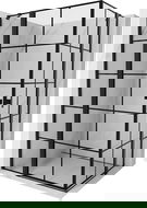 Mexen Mist Duo Hinged Shower Cabin 120 x 80 cm, Black Grid, Black - 8A4-120L-080P-70-77