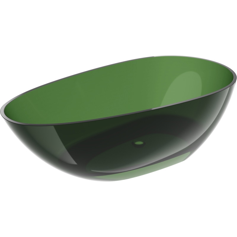 Mexen Glass freestanding transparent bathtub 170 x 85 cm, forest, chrome drain - 58061708502