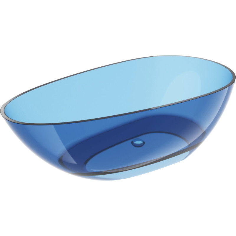 Mexen Glass freestanding transparent bathtub 170 x 85 cm, denim, chrome drain - 58061708507