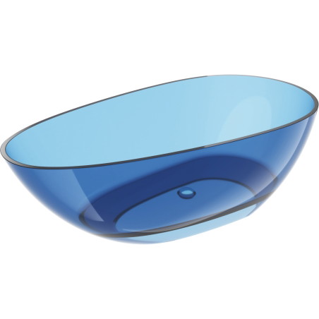 Mexen Glass freestanding transparent bathtub 170 x 85 cm, denim, chrome drain - 58061708507