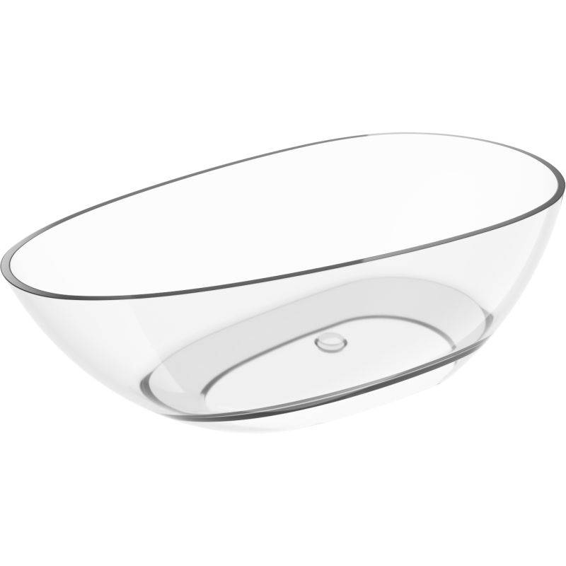 Mexen Glass clear freestanding transparent bathtub 170 x 85 cm, chrome plug - 58061708508
